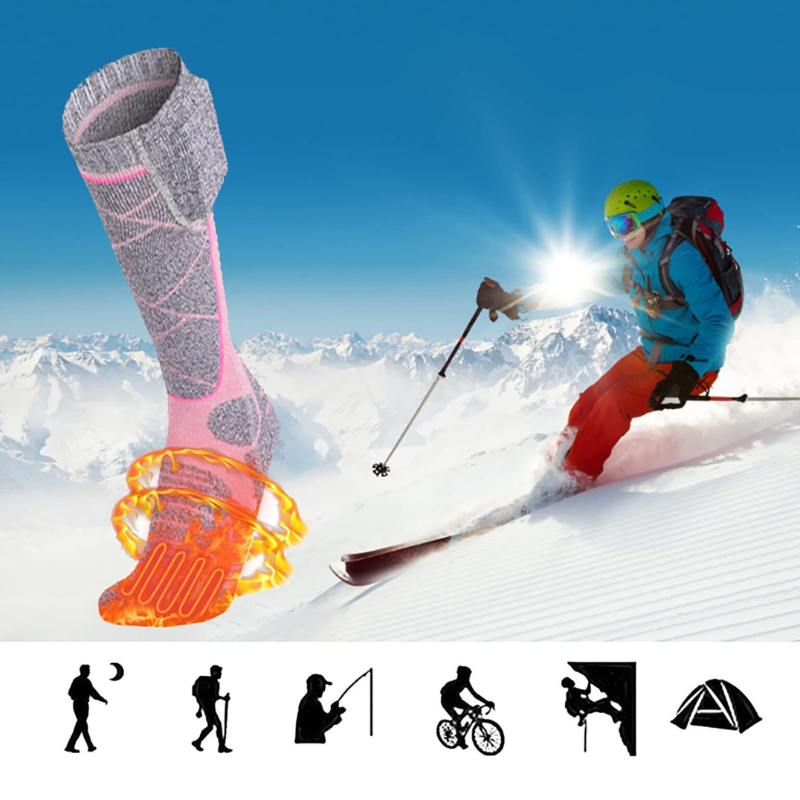 Intelligente Elektrische Wintersocken - Beheizt für Skifahren, Wandern & Outdoor-Aktivitäten