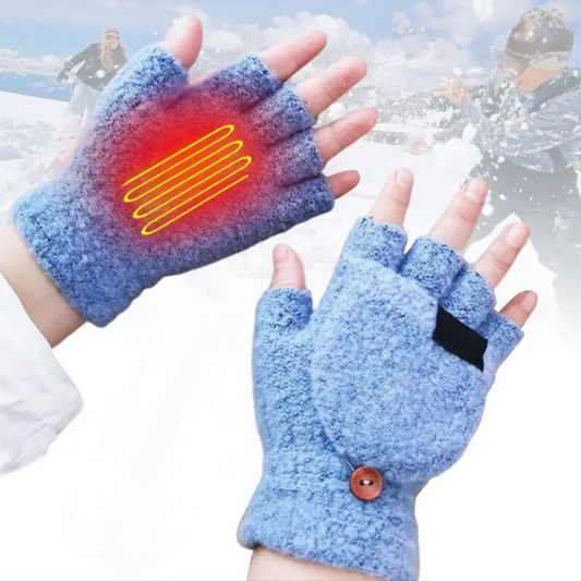 beheizte Halb-Finger Winterhandschuhe USB